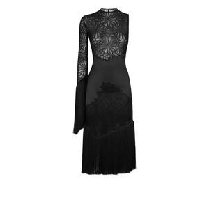 satin black lace dress Gabriella Lace Satin Dress Black – Augustine main image 1